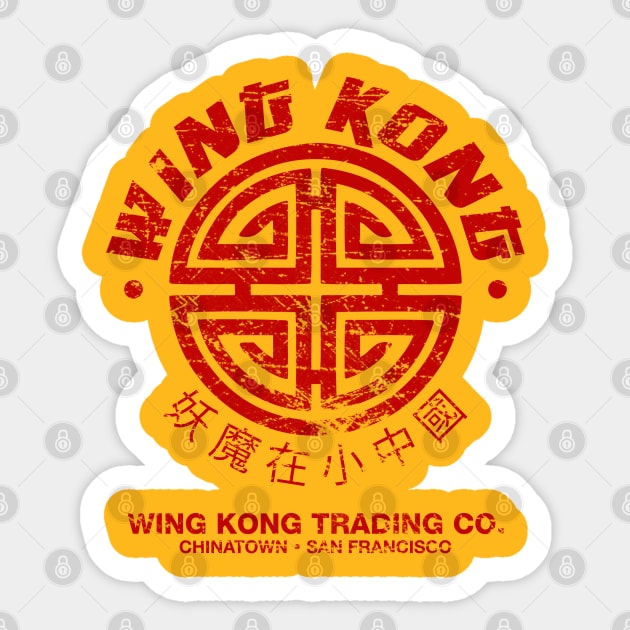 Wing Kong Trading Co. (worn look) Sticker by MoviTees.com